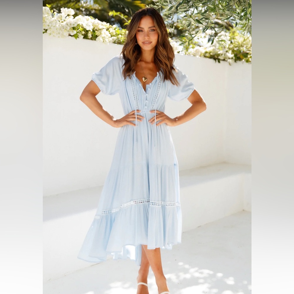 NWT Blue Hello Molly Above the Clouds Midi Dress